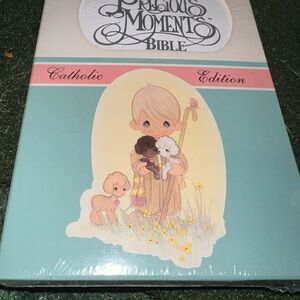Precious Moments Bible - Catholic Edition with Teal and Pastel Cover